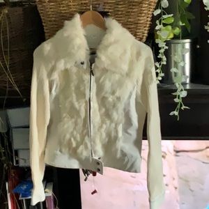 Seems like leather with Rabbit Fur Full zipper